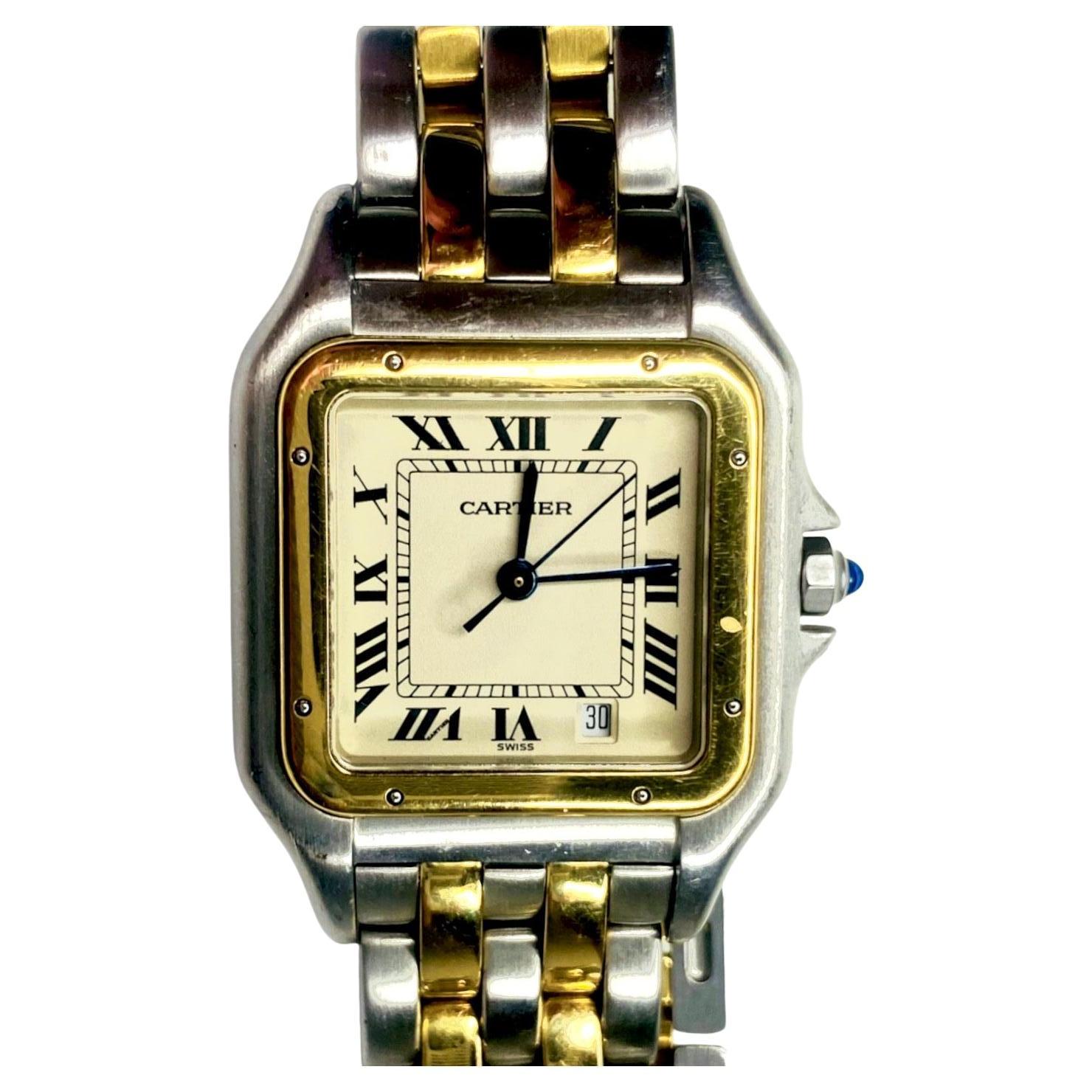 Cartier Panthere  Stainless Steel 18K Yellow Gold Quartz Watch 27mm