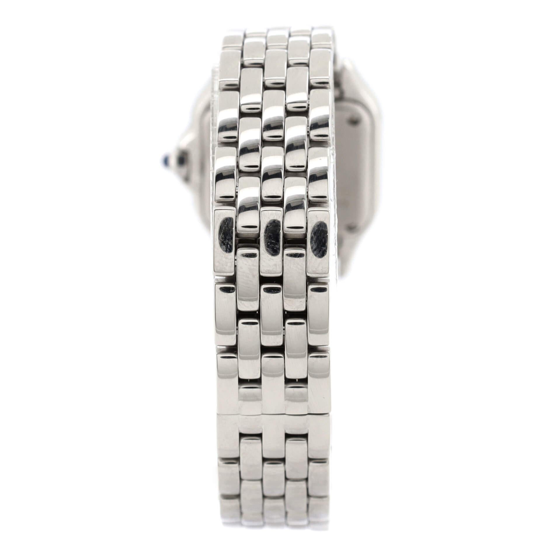 Women's or Men's Cartier Panthere De Cartier Quartz Watch Stainless Steel with Diamond Bezel 22