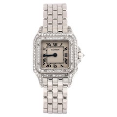 Cartier Panthere De Cartier Quarzuhr Weißgold mit Diamant-Lünette und Gepäckstücken