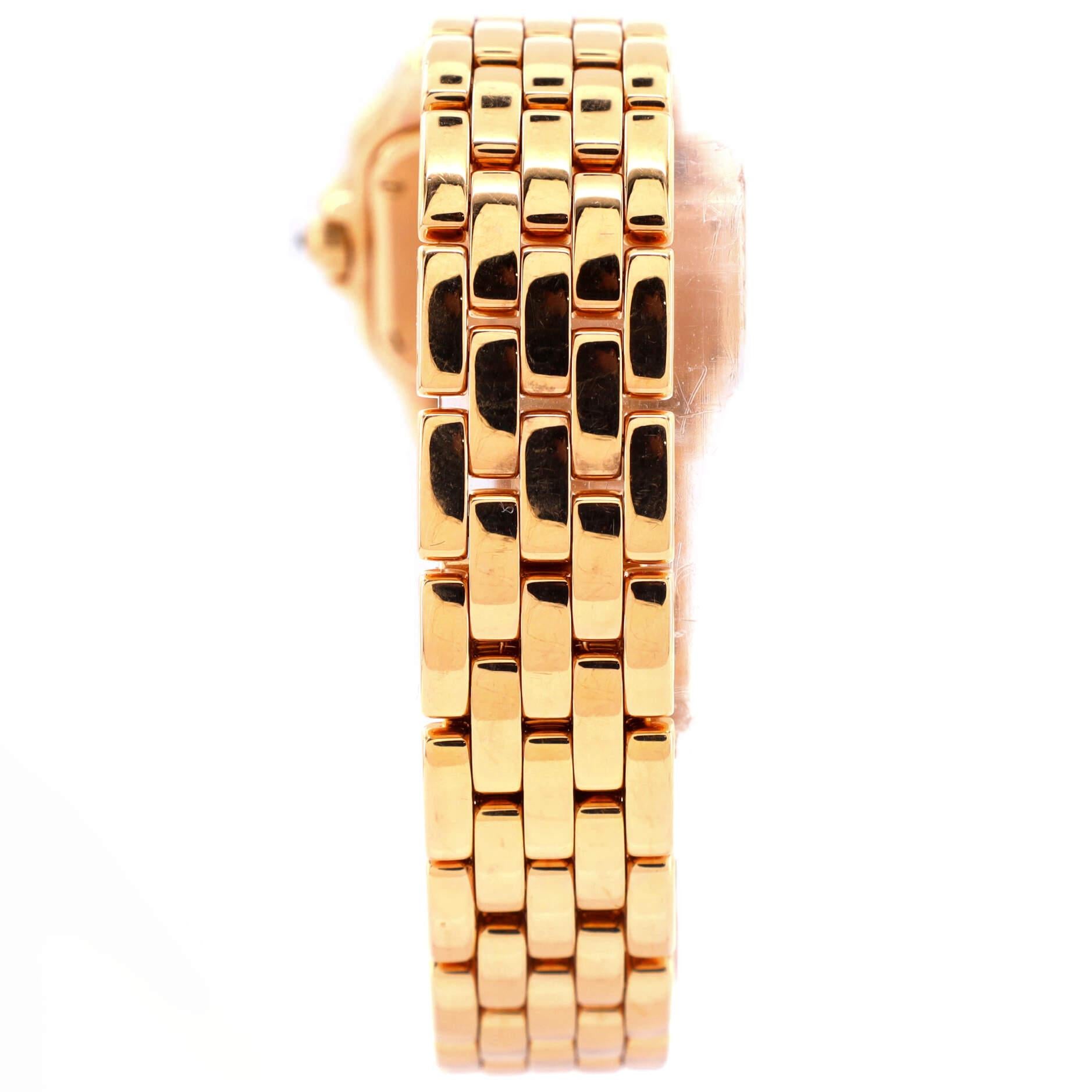 Cartier Panthere De Cartier Quarz-Uhr aus Gelbgold mit Diamant-Lünette 1