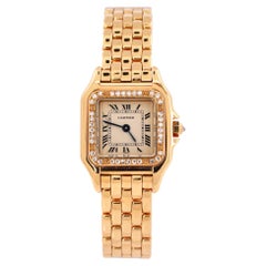 Cartier Panthere De Cartier Quartz Watch Yellow Gold with Diamond Bezel
