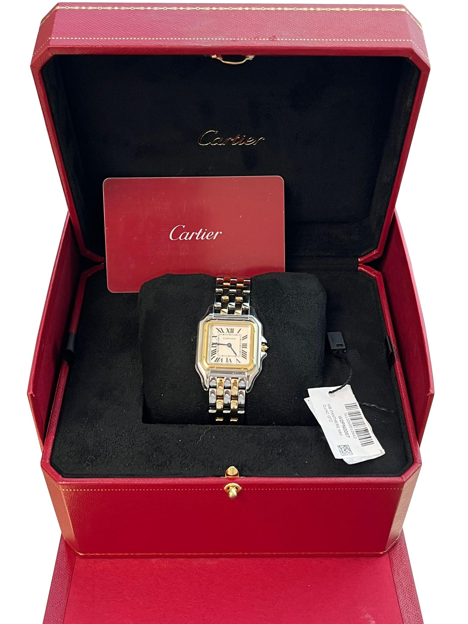 Reloj mediano Cartier Panthère de Cartier Cuarzo Oro Amarillo y Acero W2PN0007 en Nuevo estado para la venta en Aventura, FL