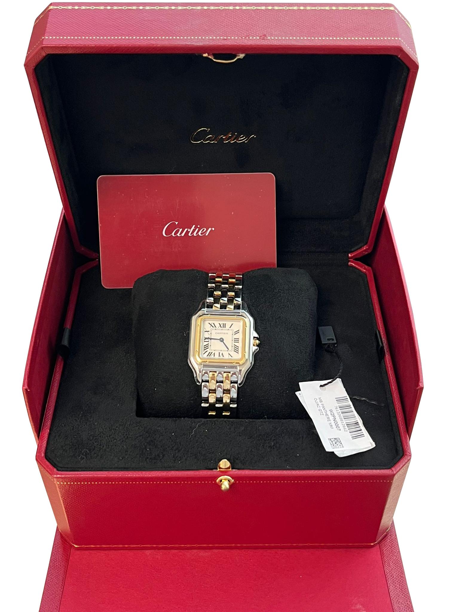 Femenino o masculino Reloj mediano Cartier Panthère de Cartier Cuarzo Oro Amarillo y Acero W2PN0007 en venta