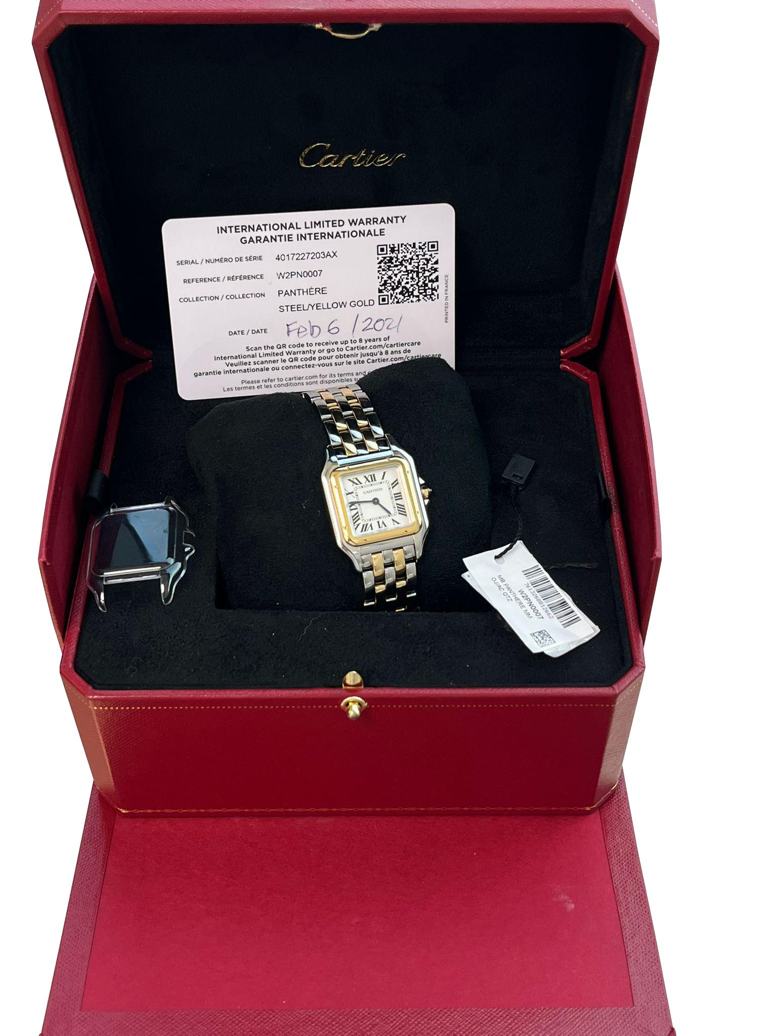 Reloj mediano Cartier Panthère de Cartier Cuarzo Oro Amarillo y Acero W2PN0007 en venta 1