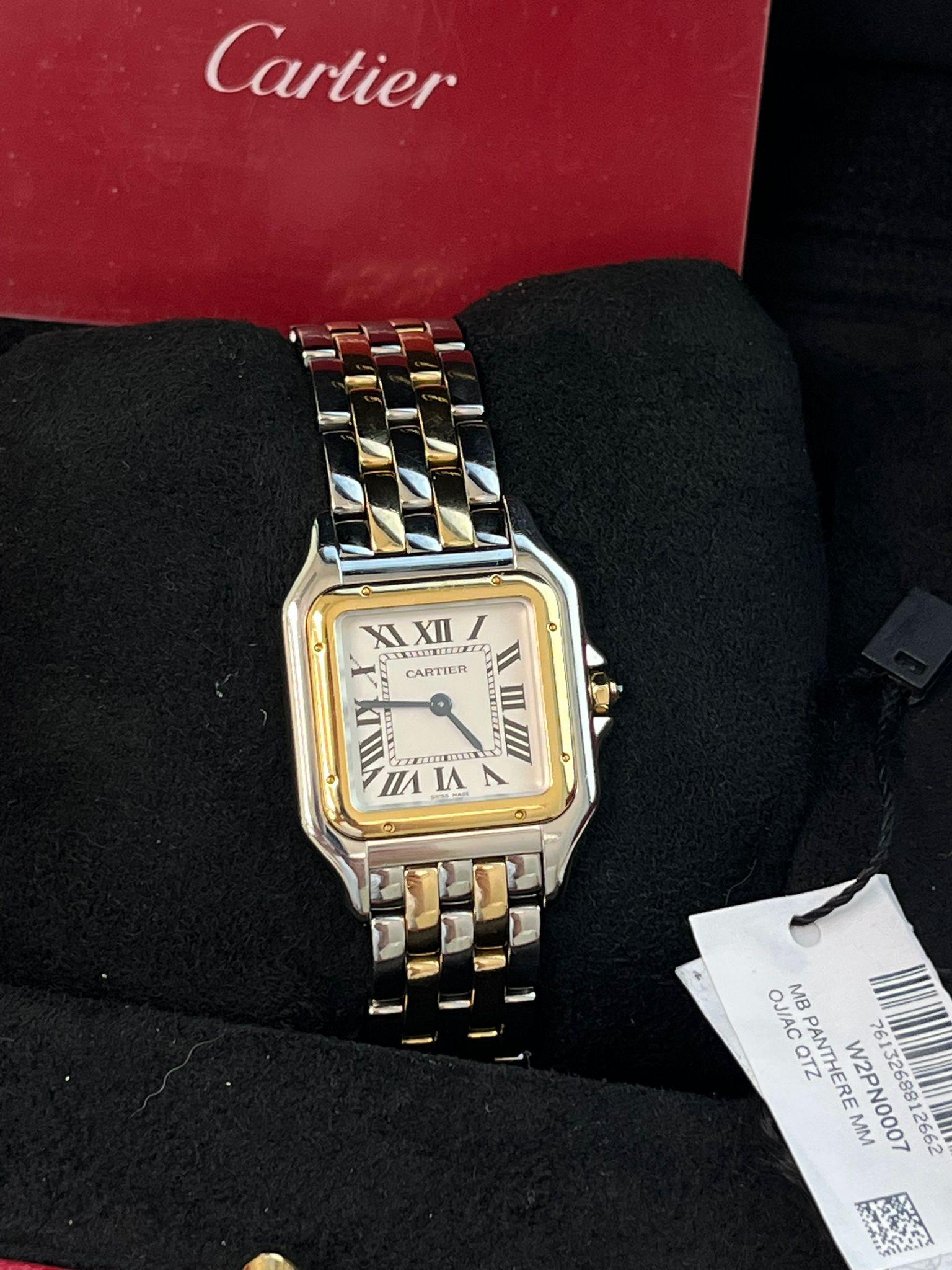 Reloj mediano Cartier Panthère de Cartier Cuarzo Oro Amarillo y Acero W2PN0007 en venta 4