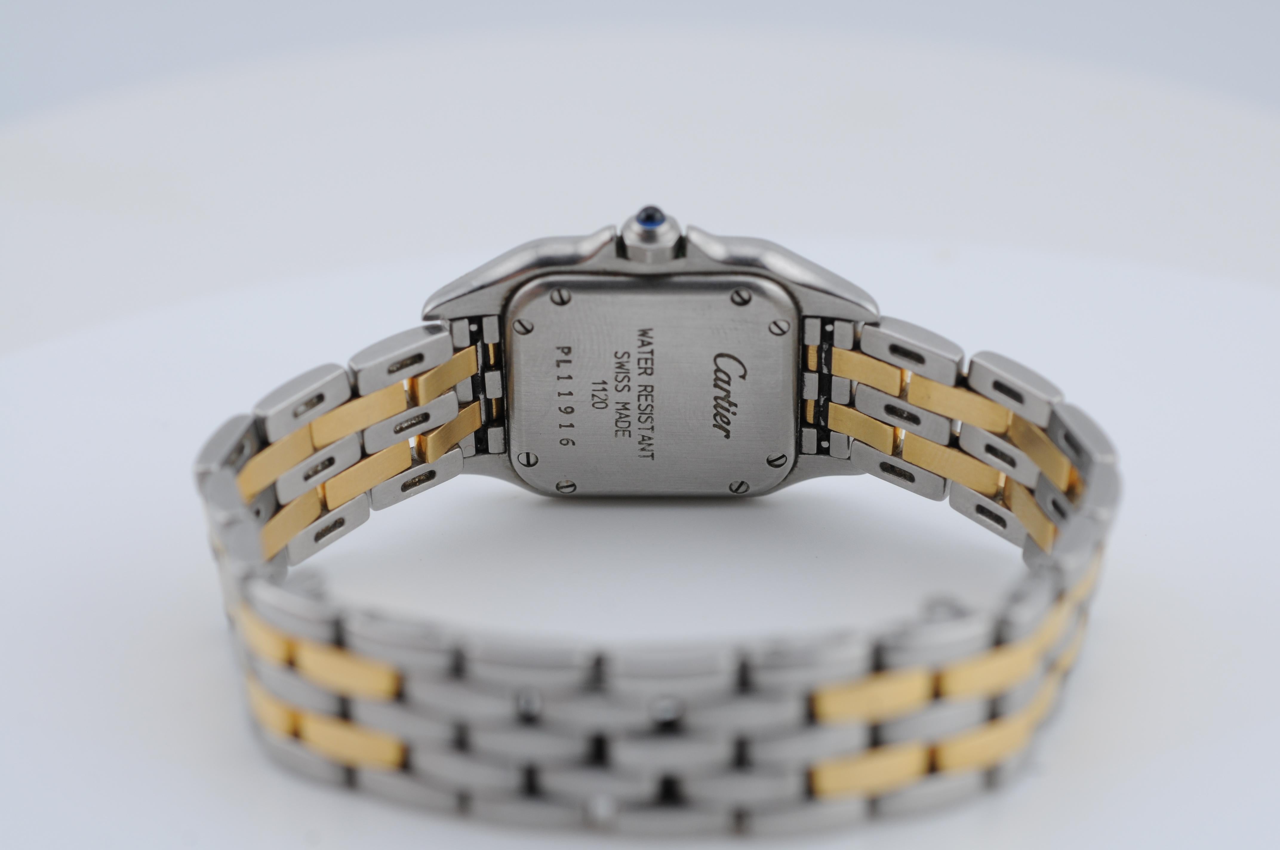 Cartier Panthère de Cartier Ref. 1120 Stahl & Gold, Box & Papiere im Angebot 6
