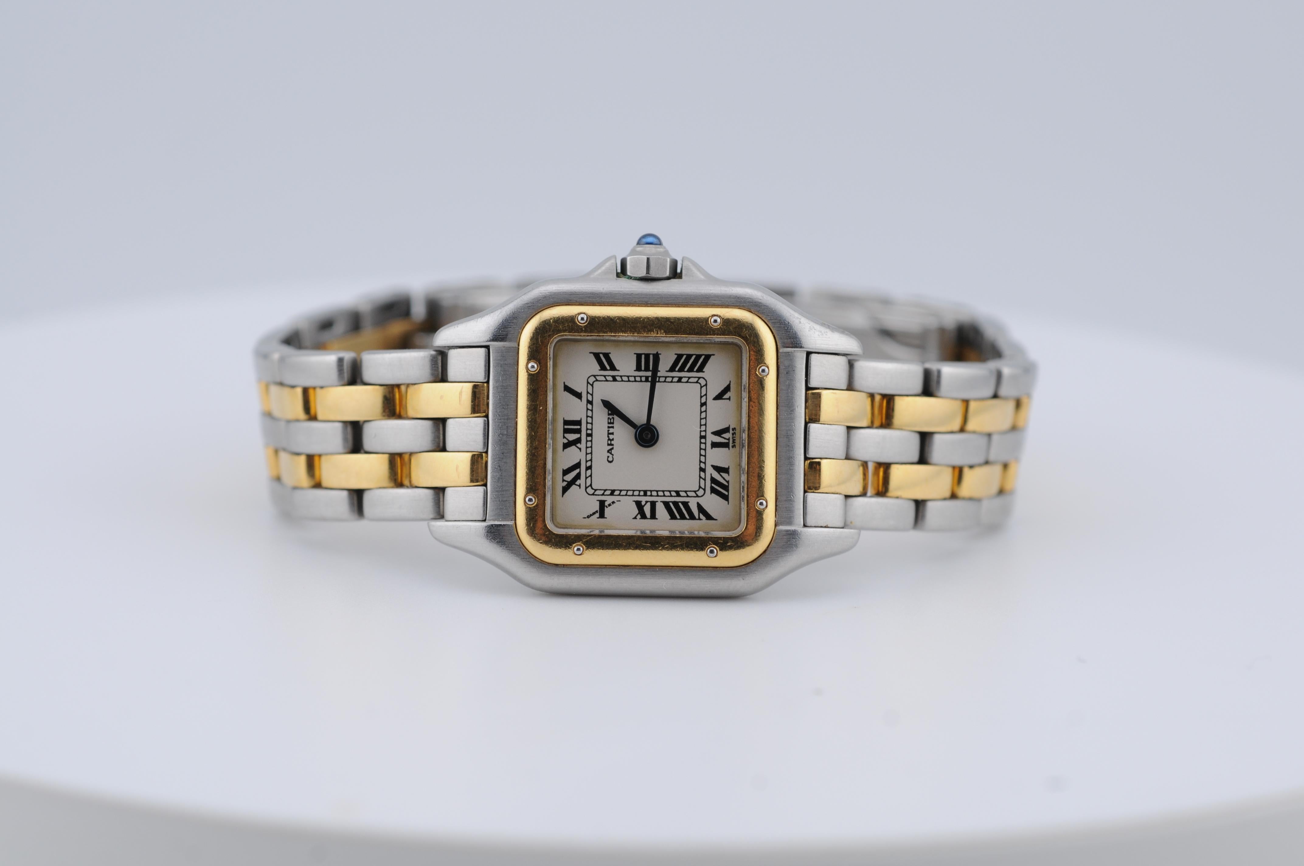 Cartier Panthère de Cartier Ref. 1120 Stahl & Gold, Box & Papiere im Zustand „Gut“ im Angebot in Berlin, BE