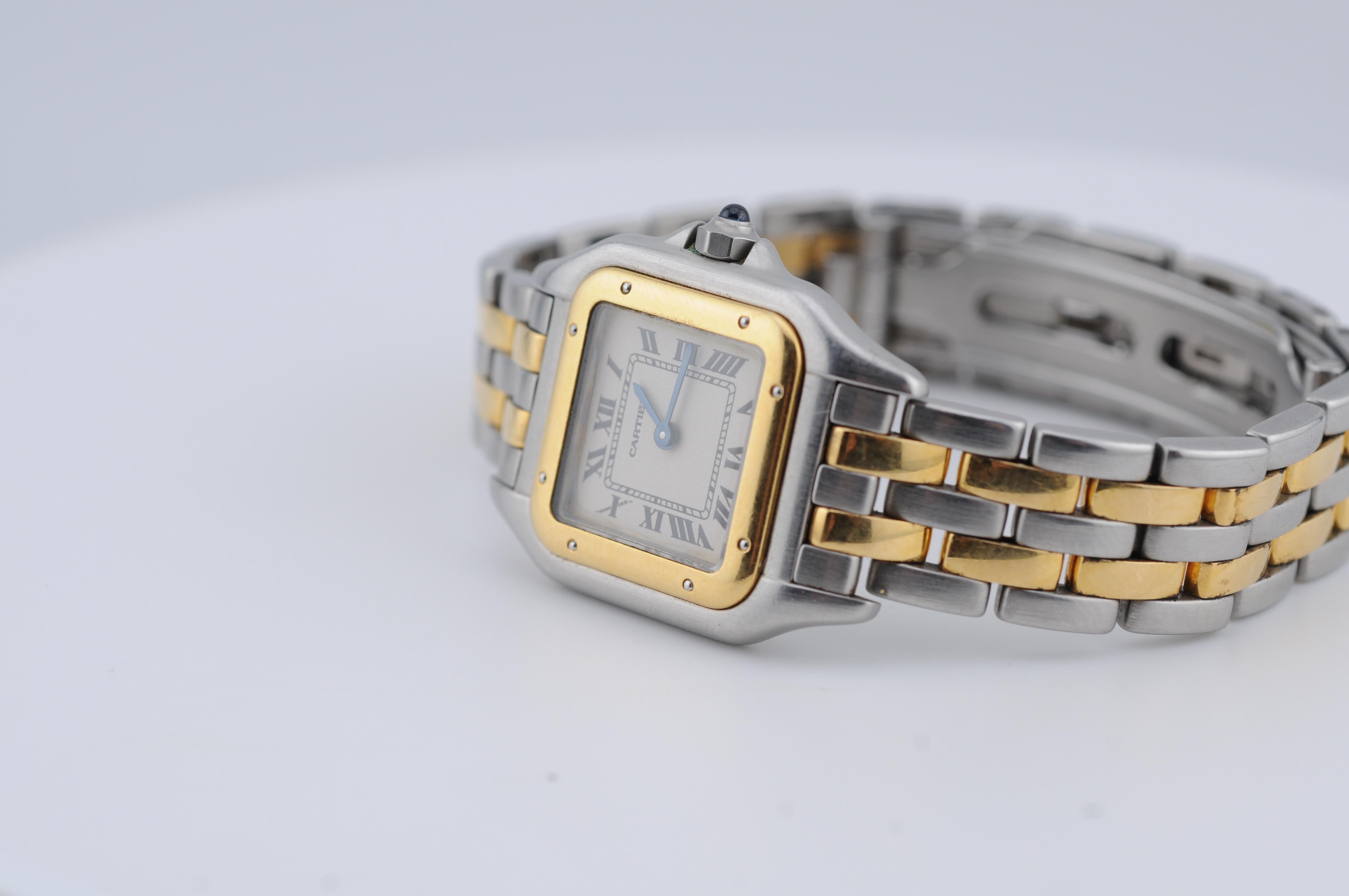 Cartier Panthère de Cartier Ref. 1120 Stahl & Gold, Box & Papiere im Angebot 1