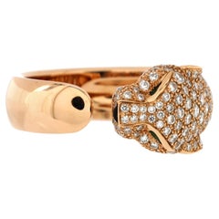 Cartier Panthere de Cartier Ring 18K Rose Gold and Half Pave Diamonds with Onyx