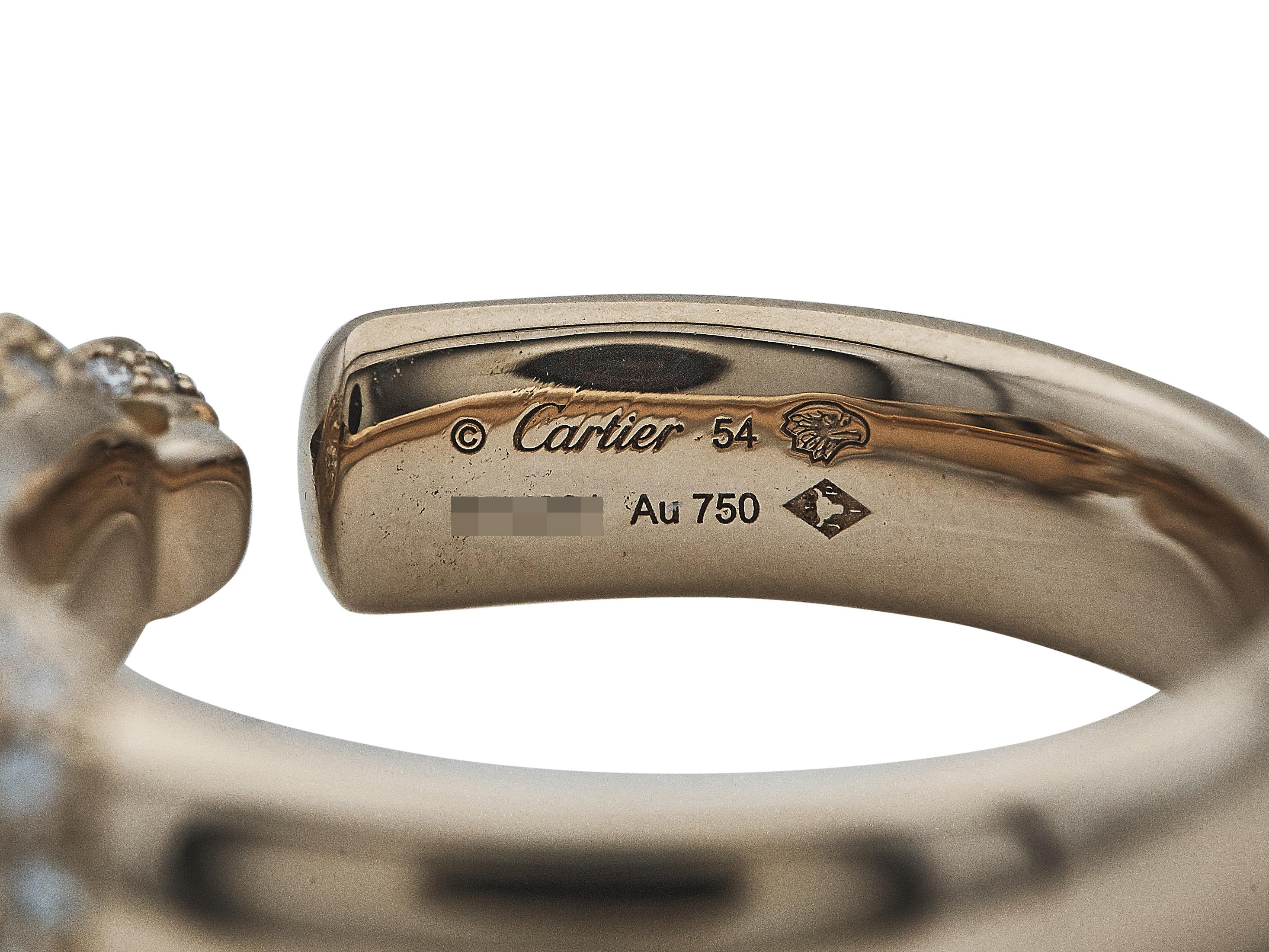 Cartier Panthère de Cartier Ring 18K Rose Gold Diamant Größe 54 im Zustand „Hervorragend“ im Angebot in New York, NY