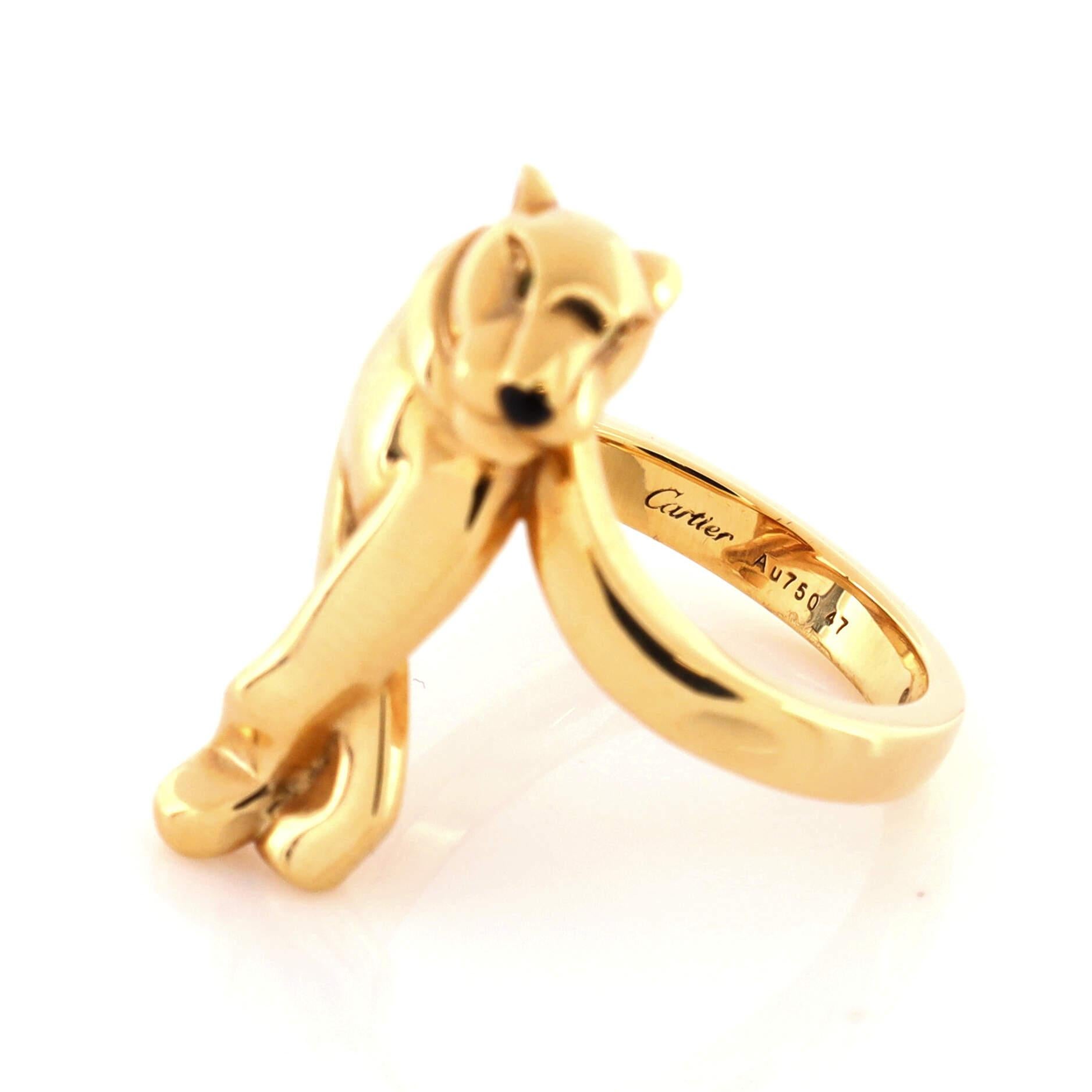 Women's or Men's Cartier Panthere De Cartier Ring 18k Yellow Gold with Tsavorite