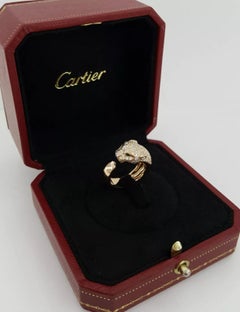Cartier Panthère de Cartier Ring in 18K Rose Gold Diamonds, Emeralds Ring