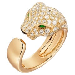 Cartier Panthère de Cartier Ring in 18K Rose Gold Diamonds, Emeralds Ring