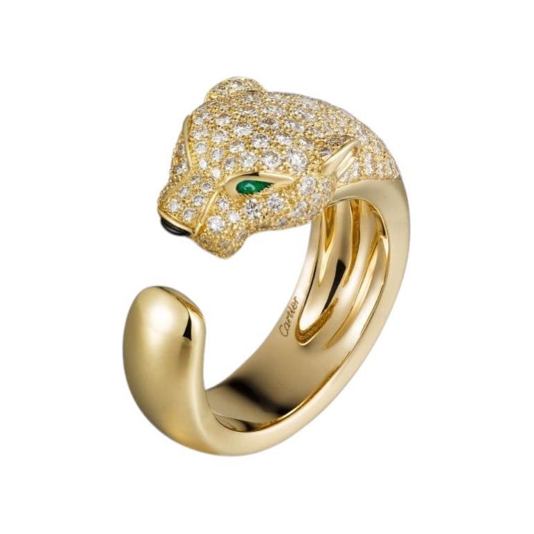 Cartier Panthere de Cartier ring medium with diamonds For Sale