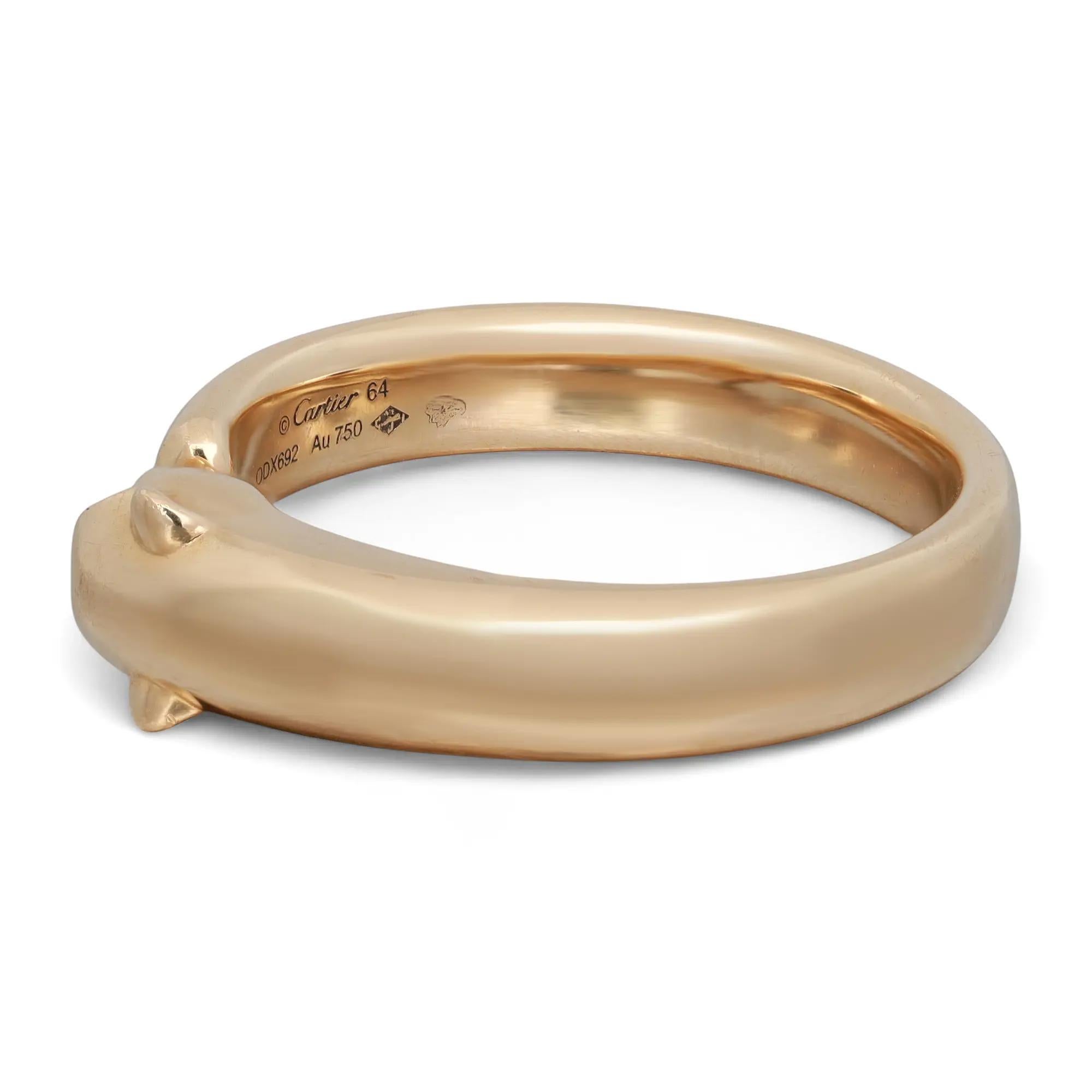 Cartier Panthère De Cartier Ring Small Model 18K Yellow Gold Size 64 (Moderne) im Angebot