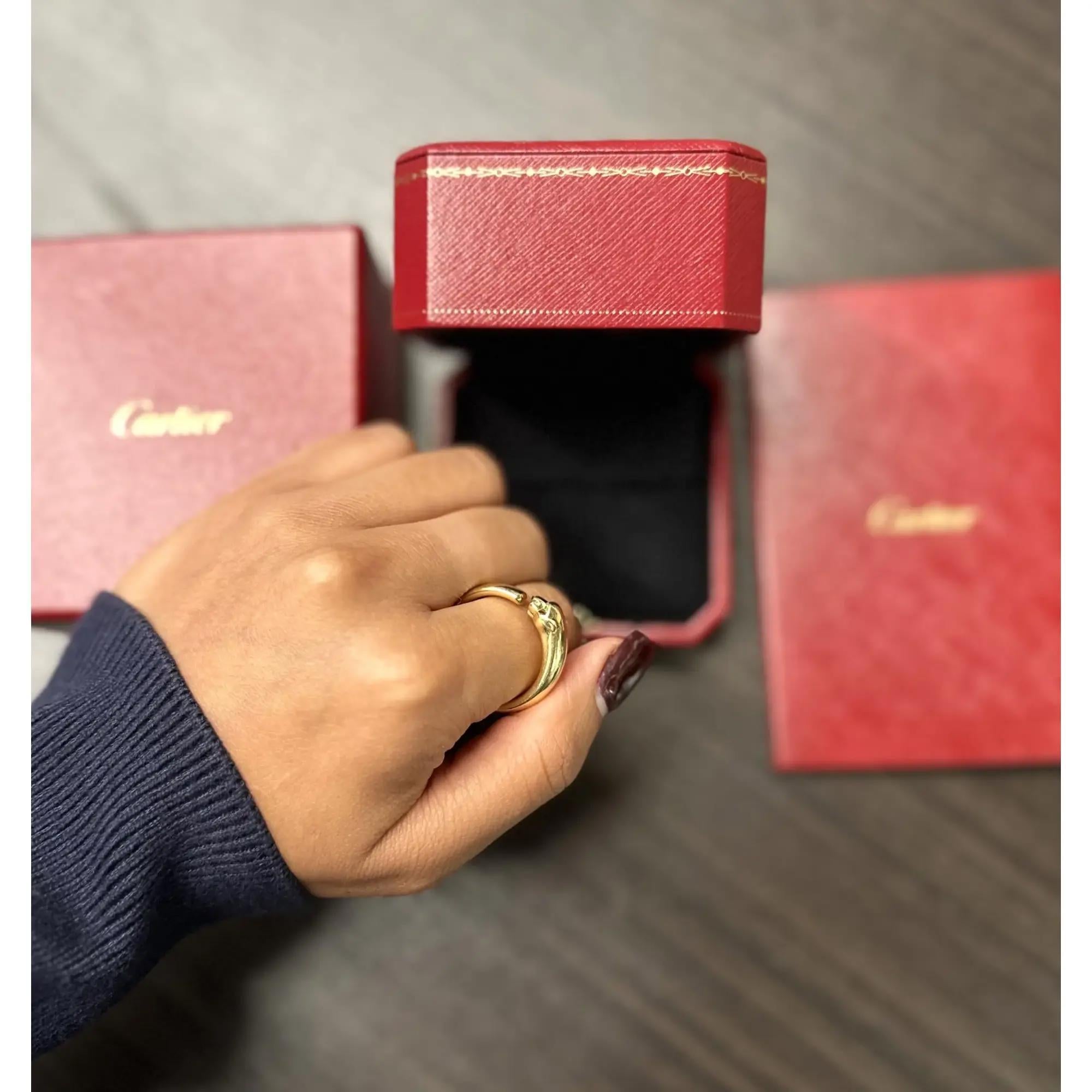 Cartier Panthère De Cartier Ring Small Model 18K Yellow Gold Size 64 im Angebot 1