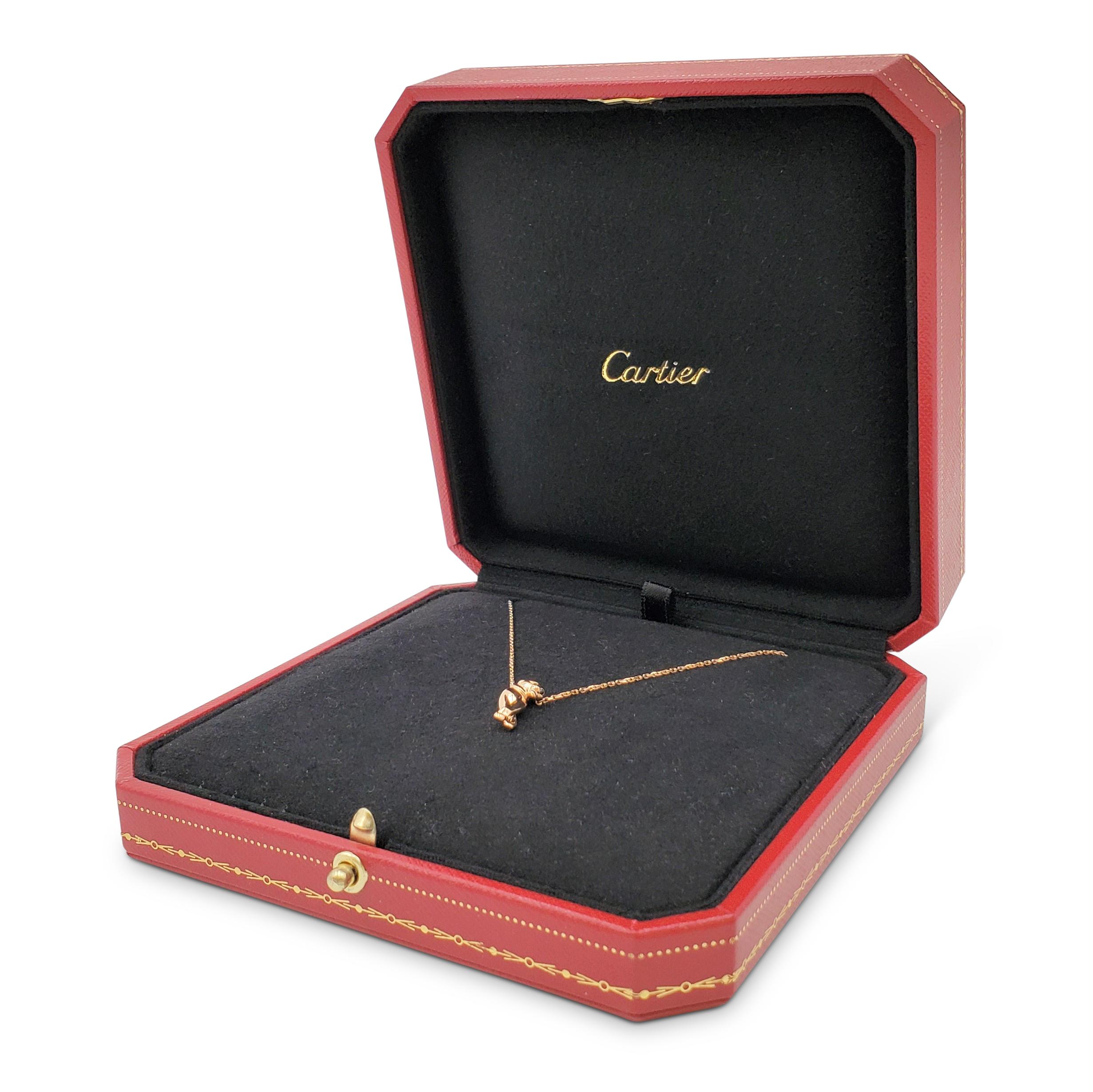 Round Cut Cartier 'Panthère de Cartier' Rose Gold and Tsavorite Pendant Necklace