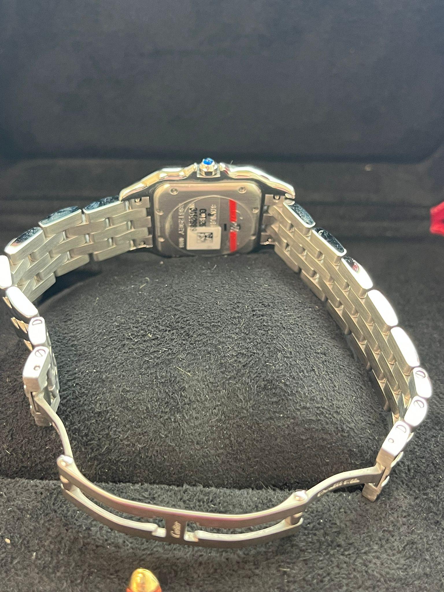 Cartier Panthere De Cartier Silver Dial Diamond Bezel Steel Watch W4PN0018 For Sale 10