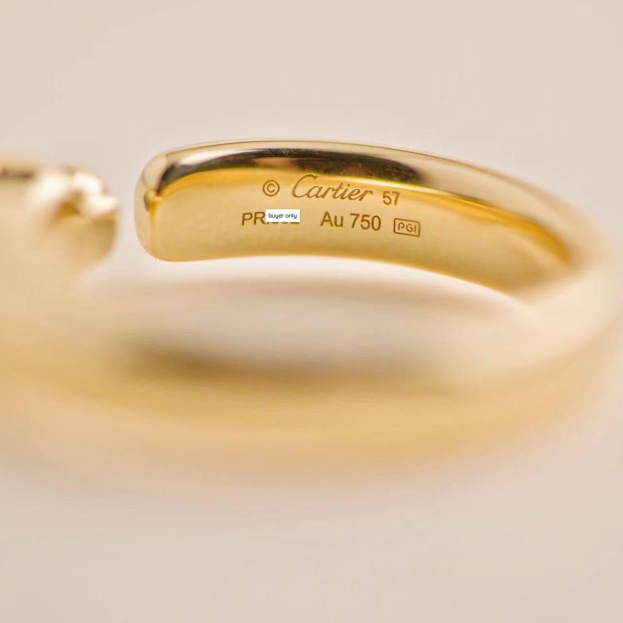 Brilliant Cut Cartier Panthère de Cartier Small Model Yellow Gold Ring Size 57