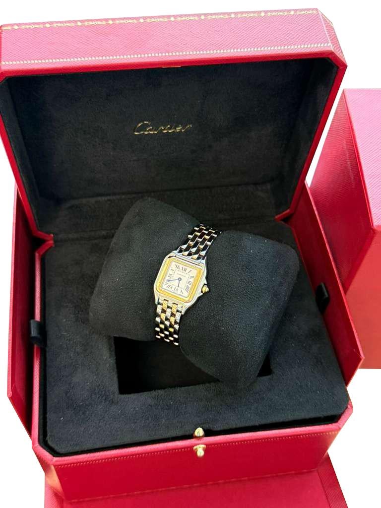 Cartier Panthère De Cartier Small Steel/Yellow Gold Silver Dial Watch W2PN0018 For Sale 7