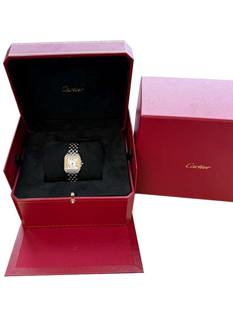 Modernist Cartier Panthère De Cartier Small Steel/Yellow Gold Silver Dial Watch W2PN0018 For Sale