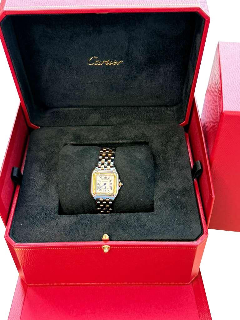 Cartier Panthère De Cartier Small Steel/Yellow Gold Silver Dial Watch W2PN0018 For Sale 1