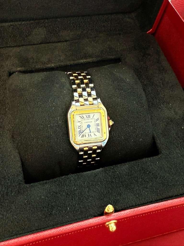 Cartier Panthère De Cartier Small Steel/Yellow Gold Silver Dial Watch W2PN0018 For Sale 3