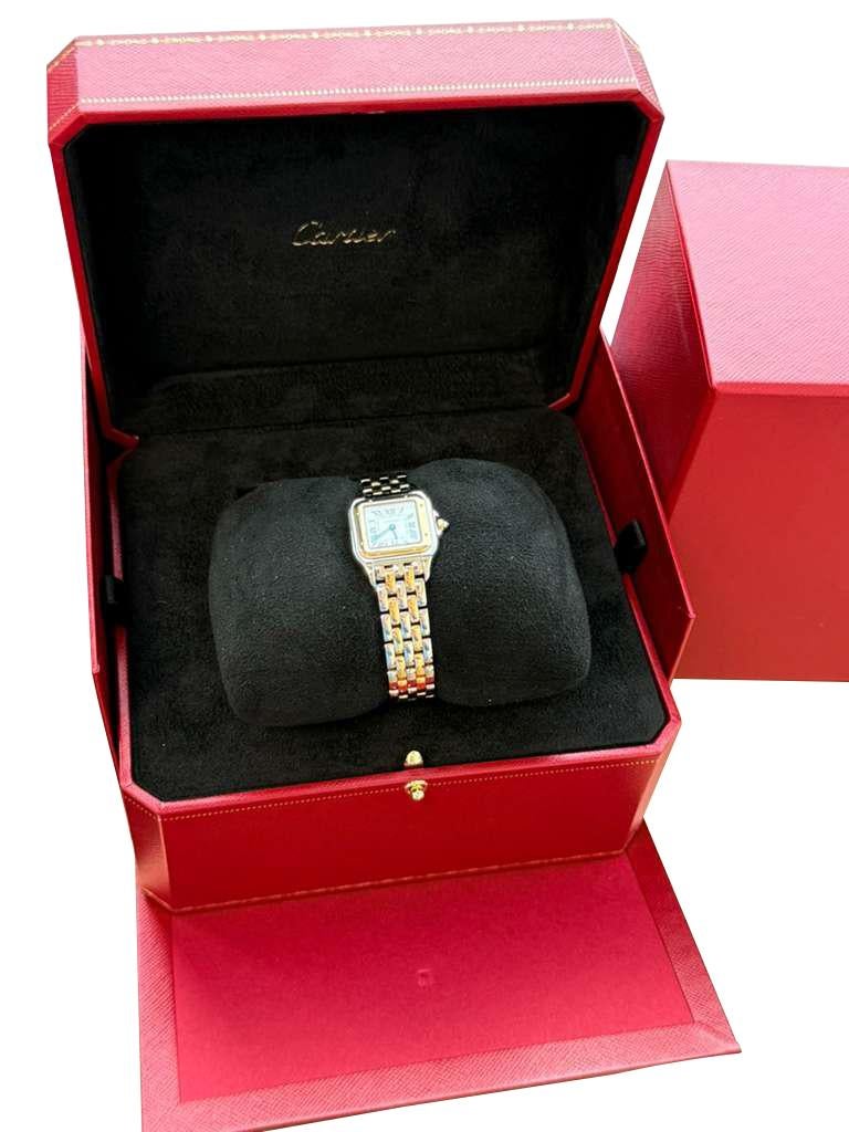 Cartier Panthère De Cartier Small Steel/Yellow Gold Silver Dial Watch W2PN0018 For Sale 4