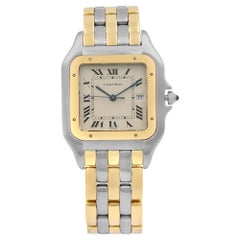 Cartier Panthere de Cartier Steel Gold Beige Dial Quartz Mens Watch 187957