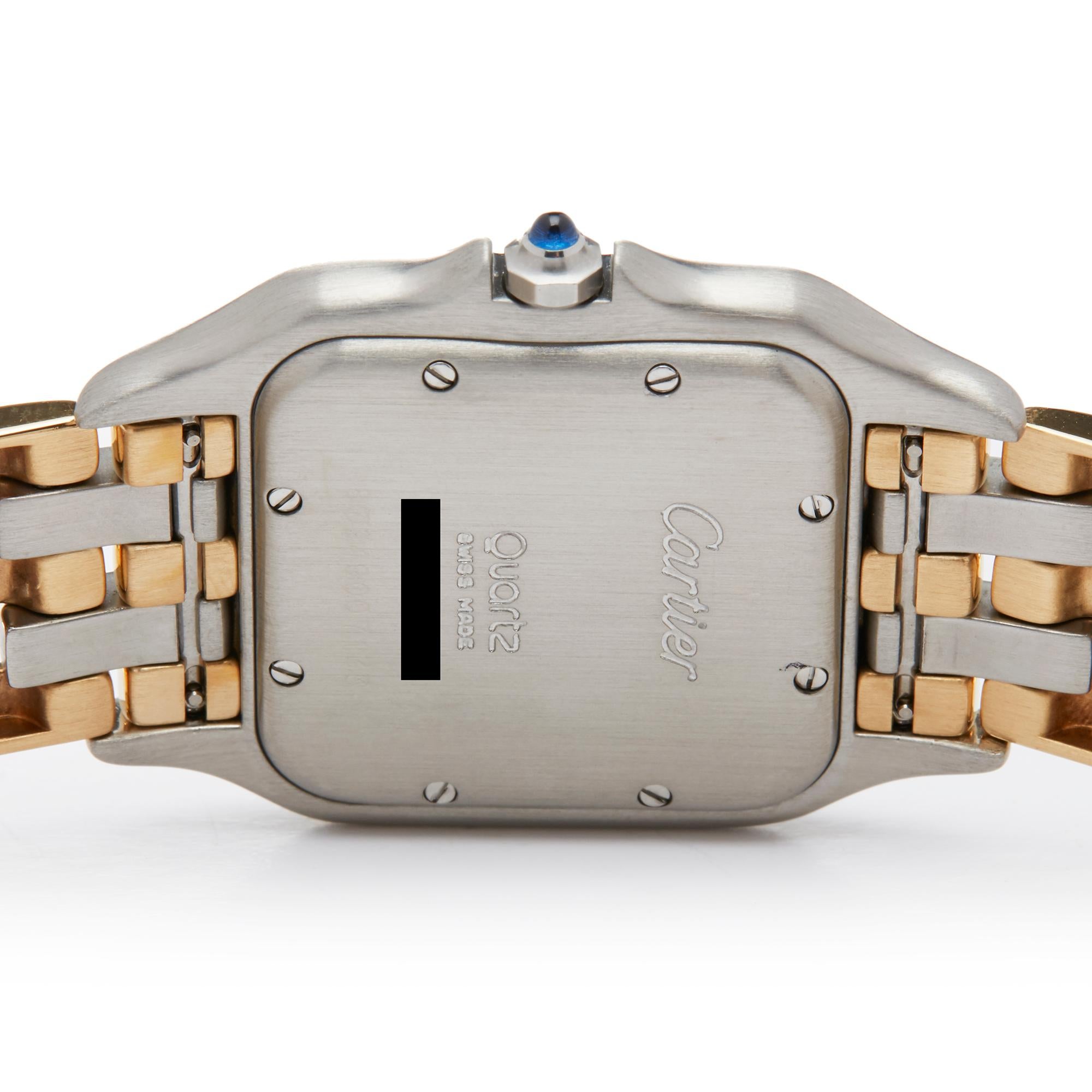 Cartier Panthere De Cartier Three Row Stainless Steel 18K Yellow Gold W25028B In Excellent Condition In Bishops Stortford, Hertfordshire