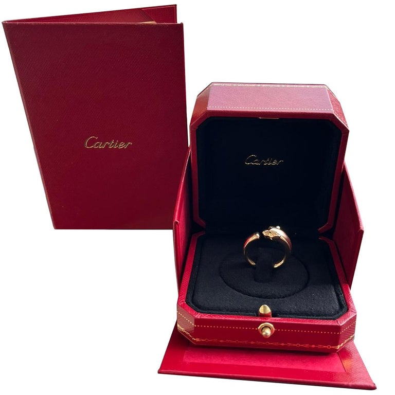 Cartier Panthère De Cartier Tsavorite Onyx 18k Yellow Gold Ring