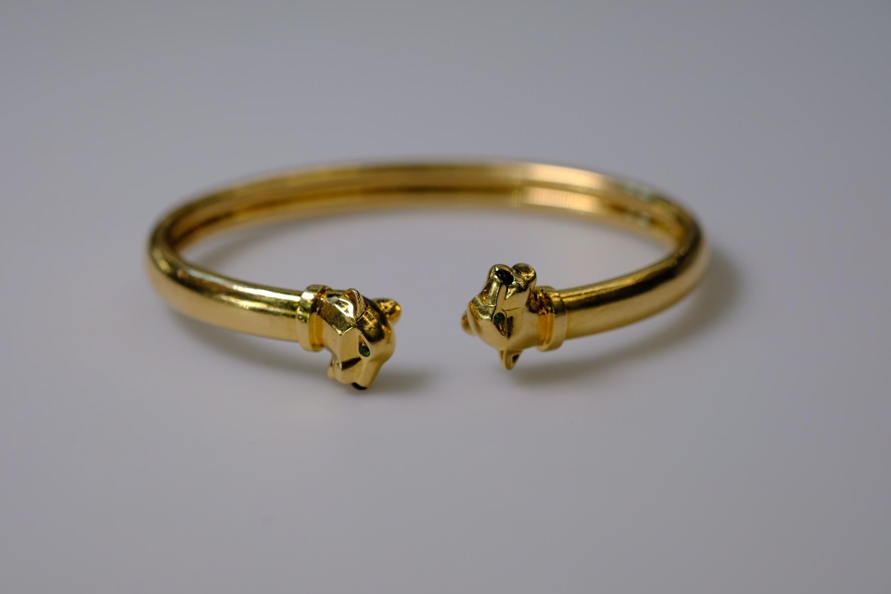 Cartier Panthere de Cartier Offenes Armband aus 18 Karat Gelbgold mit Tsavorit und Onyx 18 1