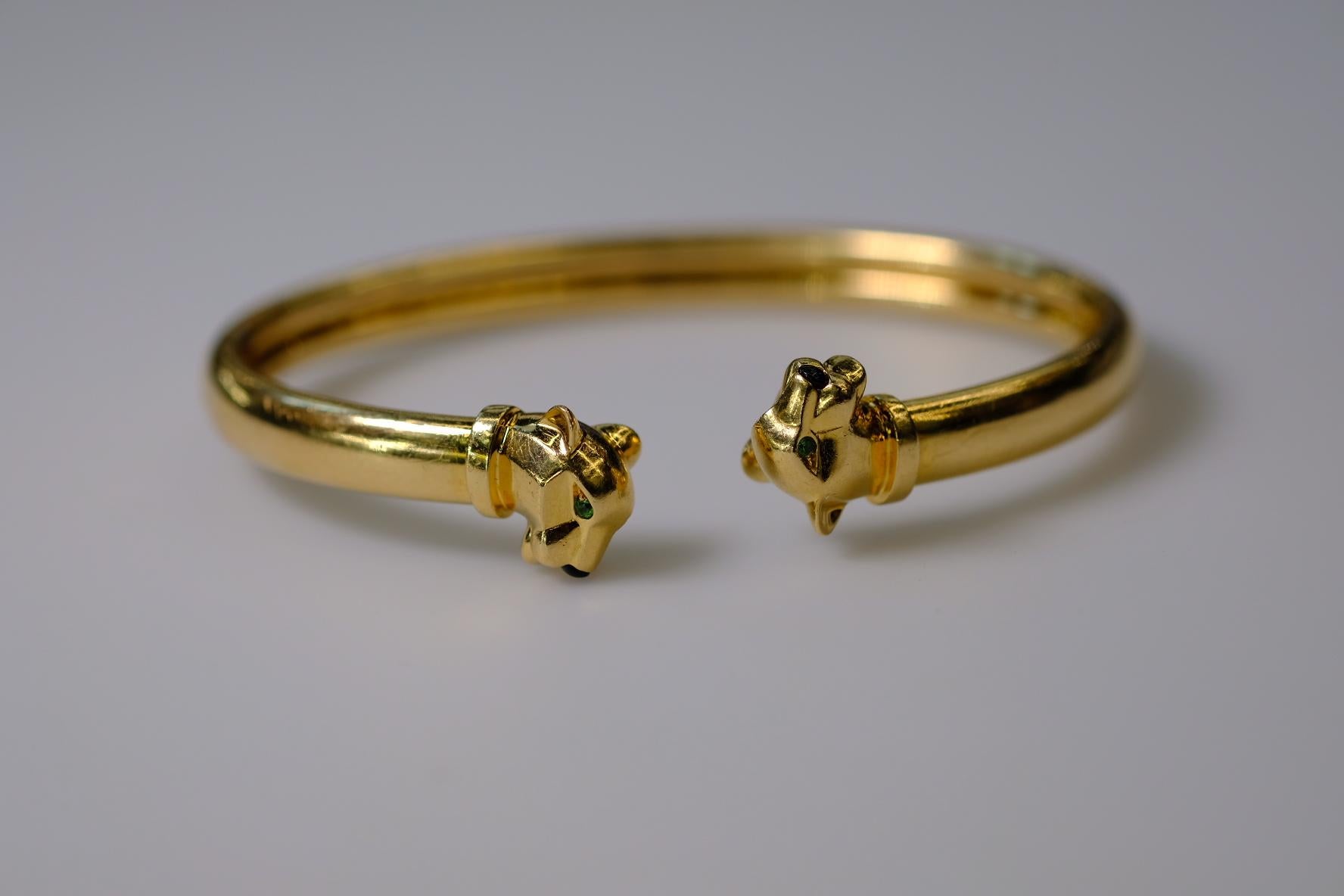 Cartier Panthere de Cartier Offenes Armband aus 18 Karat Gelbgold mit Tsavorit und Onyx 18 2