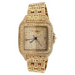 Cartier Panthere De Cartier Watch in 18k Yellow Gold with Custom Diamonds