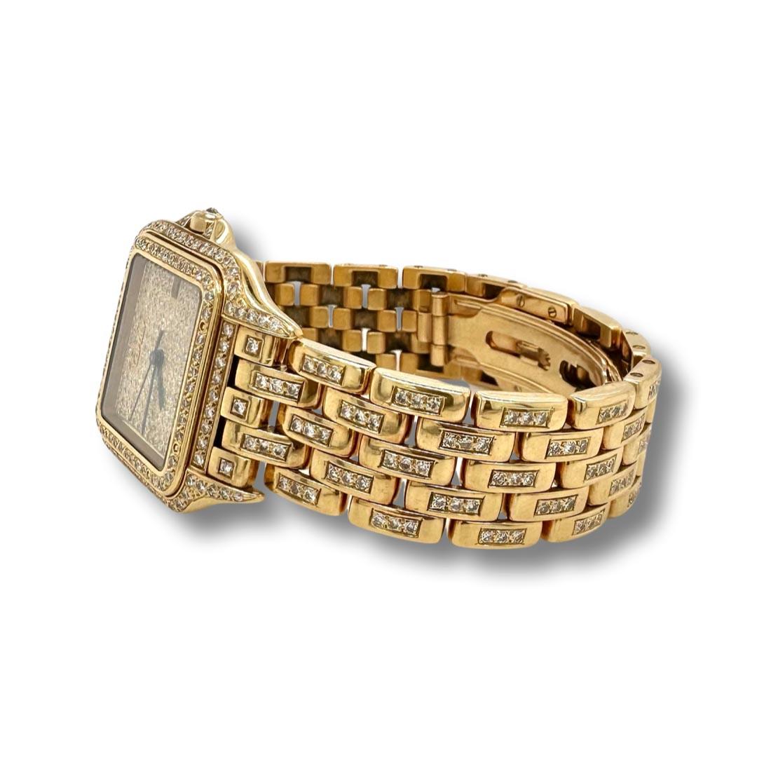 Cartier Panthere De Cartier Uhr aus 18 Karat Gelbgold mit maßgefertigten Diamanten (Moderne) im Angebot