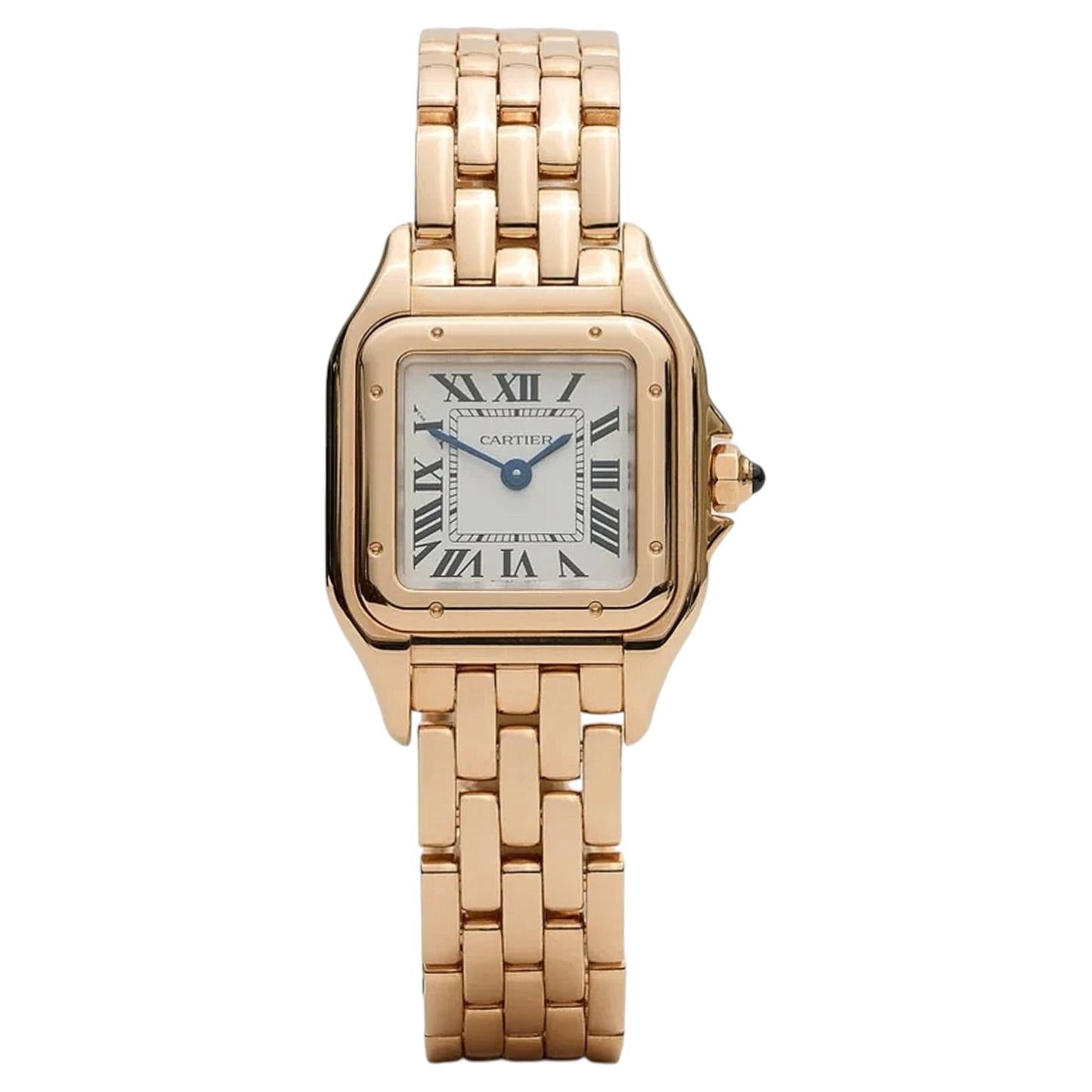 Cartier Panthere De Cartier Weißes Zifferblatt Rose Gold Quarz Damenuhr WGPN0040