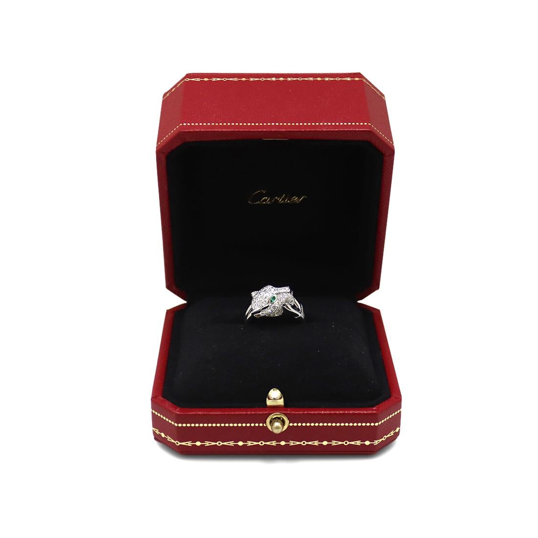 Cartier Panthère de Cartier White Gold Diamond Emerald and Onyx Ring 1