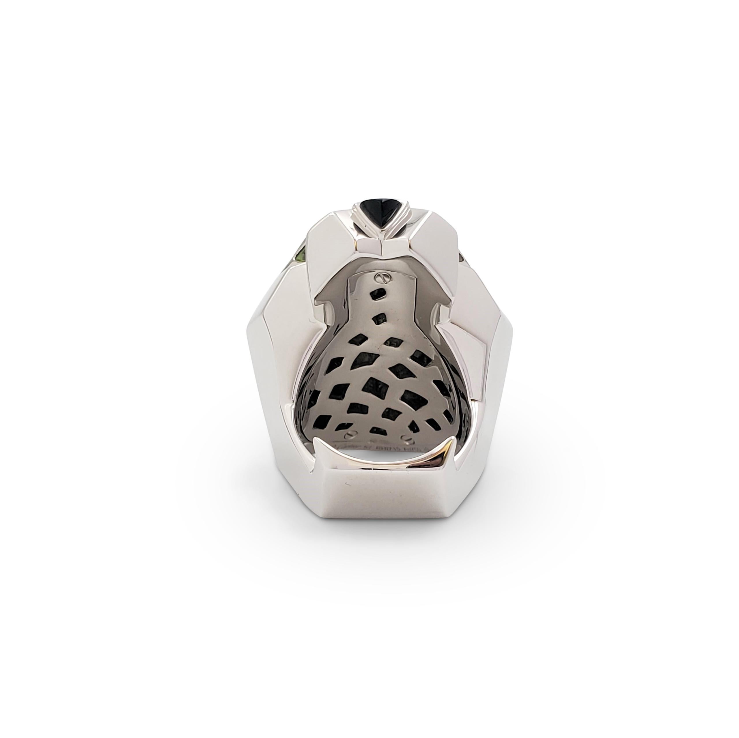 Cartier Panthère de Cartier White Gold Panther Head Ring at 1stDibs