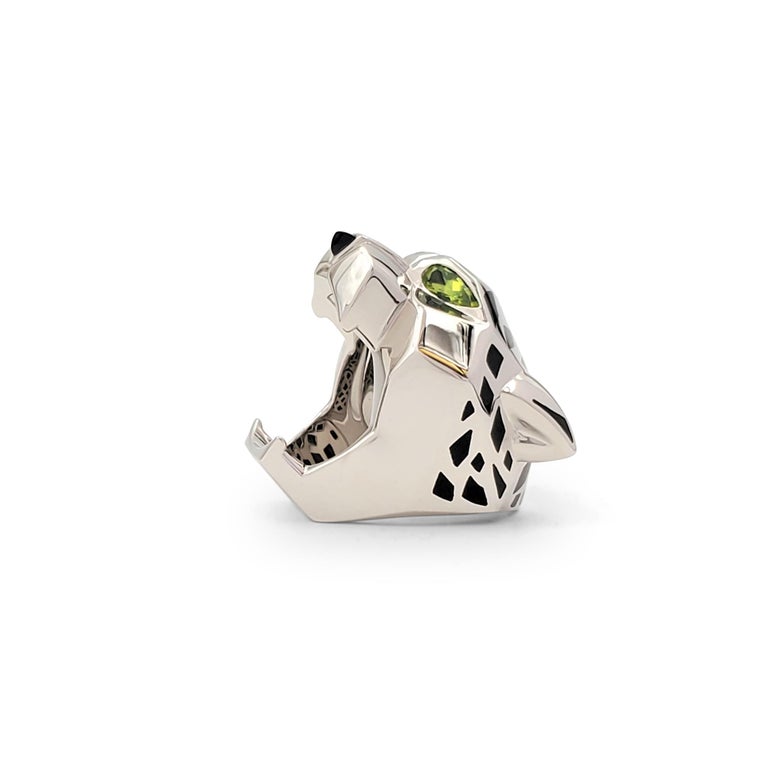 Cartier Panthère de Cartier White Gold Panther Head Ring at 1stDibs
