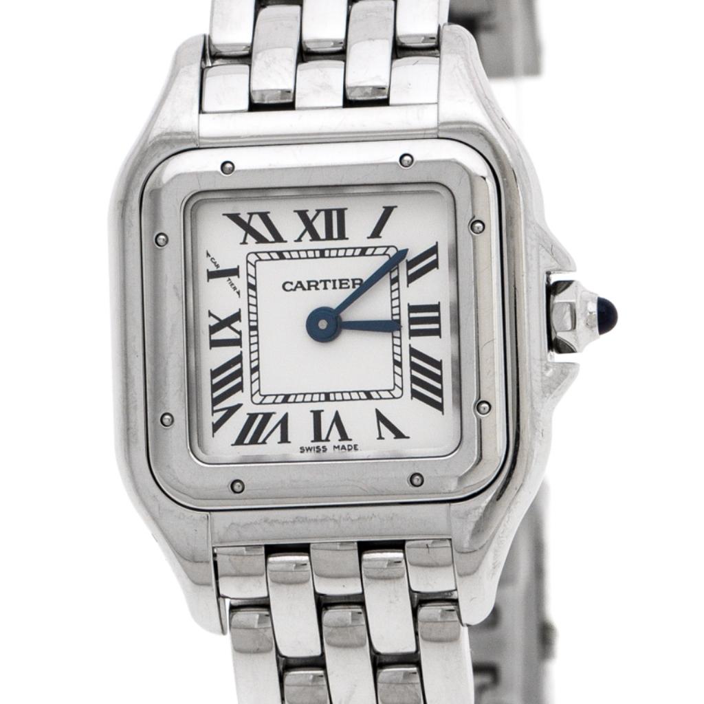 Contemporary Cartier Panthere de Cartier White Stainless Steel Women's Wristwatch 22mm
