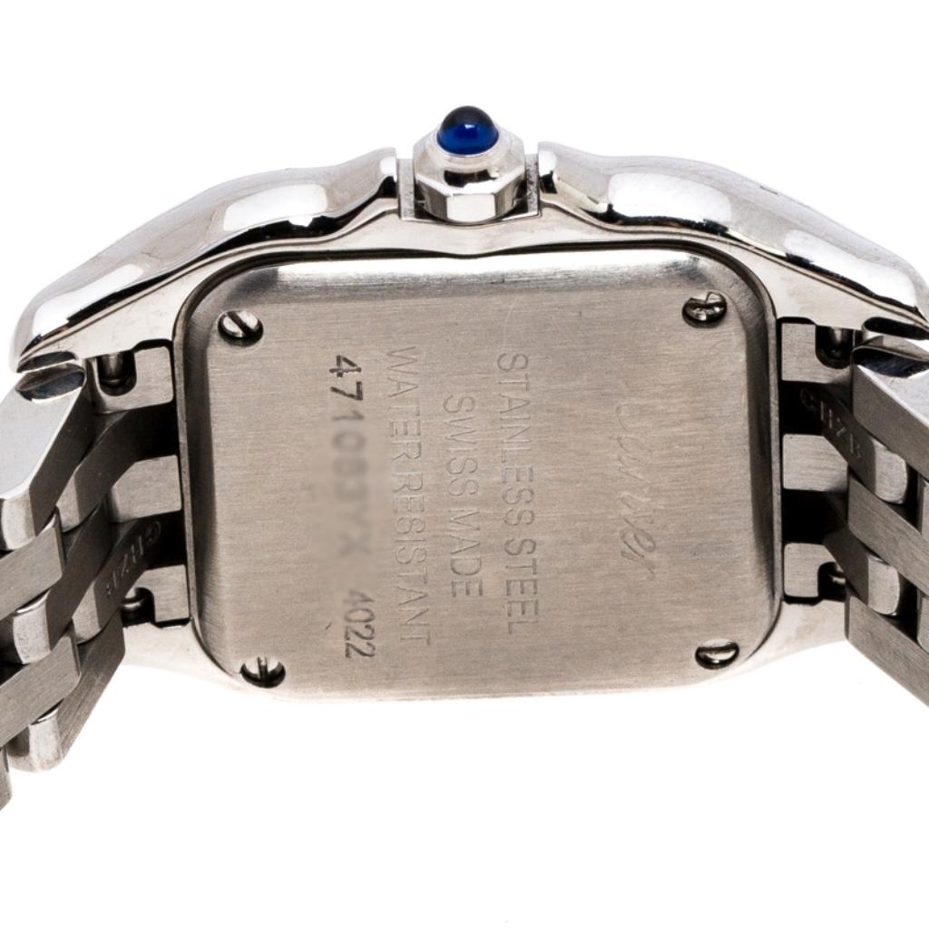 Cartier Panthere de Cartier White Stainless Steel Women's Wristwatch 22mm In Fair Condition In Dubai, Al Qouz 2