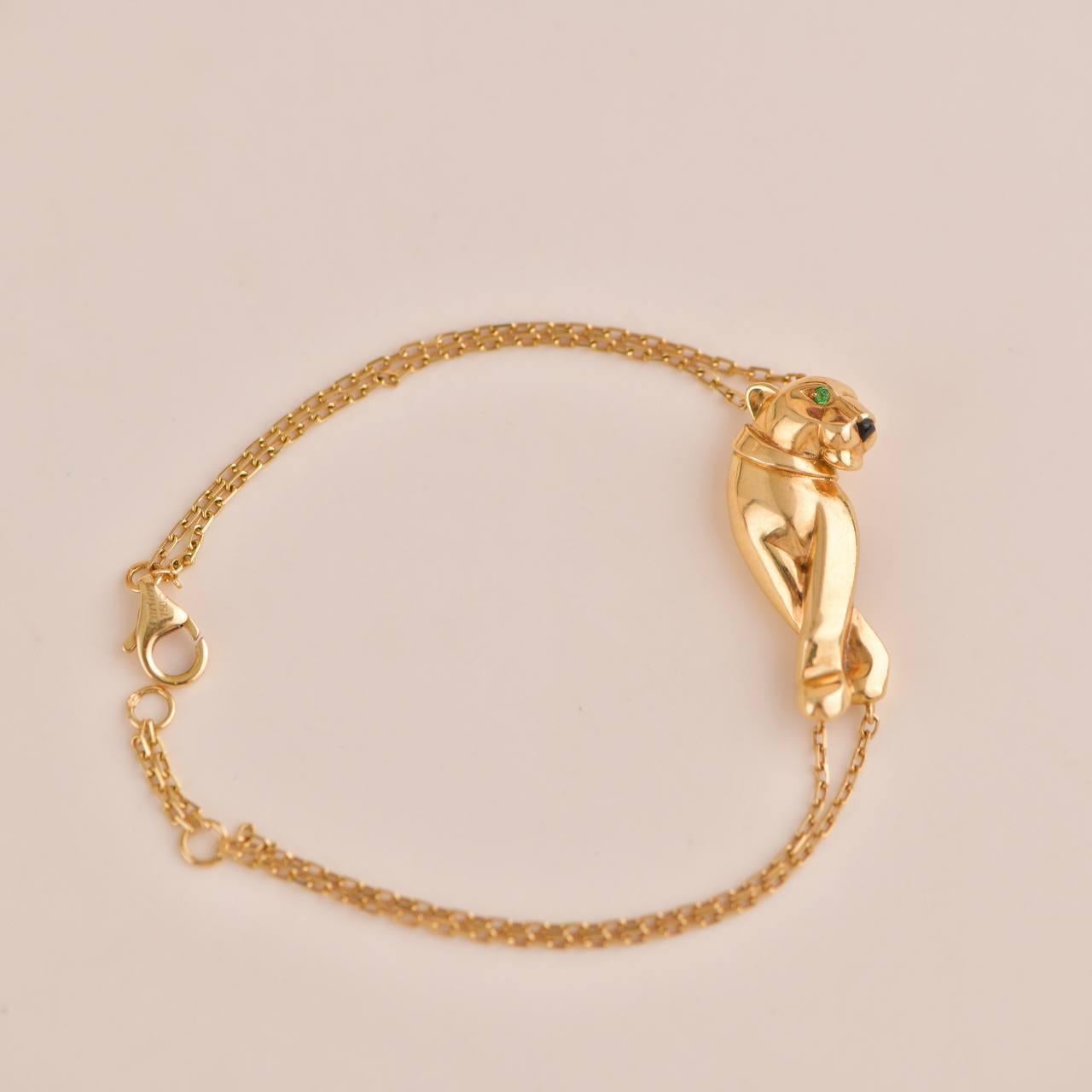 Women's or Men's Cartier Panthère De Cartier Yellow Gold Chain Bracelet For Sale