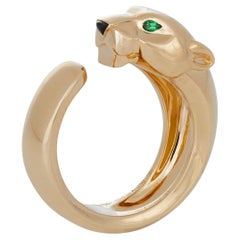 Cartier 'Panthère de Cartier' Yellow Gold, Onyx, and Tsavorite Ring