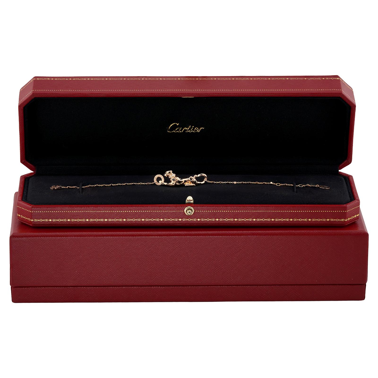 Cartier Panthere De Diamond Tsavorite Bracciale in oro rosa Scatola con documenti In condizioni ottime in vendita a New York, NY