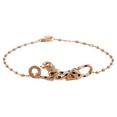 CARTIER Panthere De Diamond Tsavorite Rose Gold Bracelet Box Papers