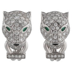 CARTIER Panthere de Pave Diamant Weißgold Leopard Ohrringe