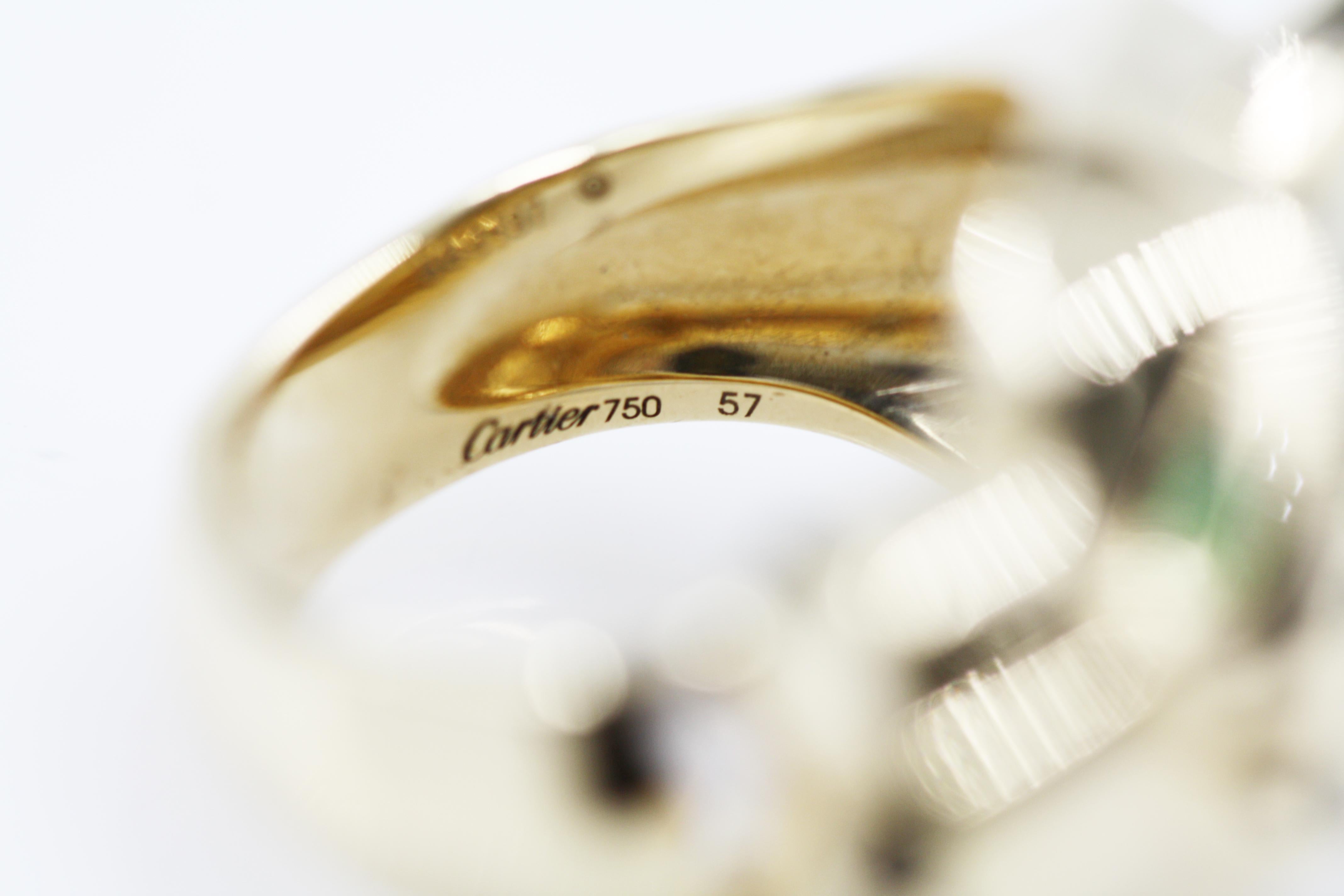 Cartier Panthère de Ring 18 Karat Yellow Gold, Lacquer, Tsavorite Garnet, Onyx 4