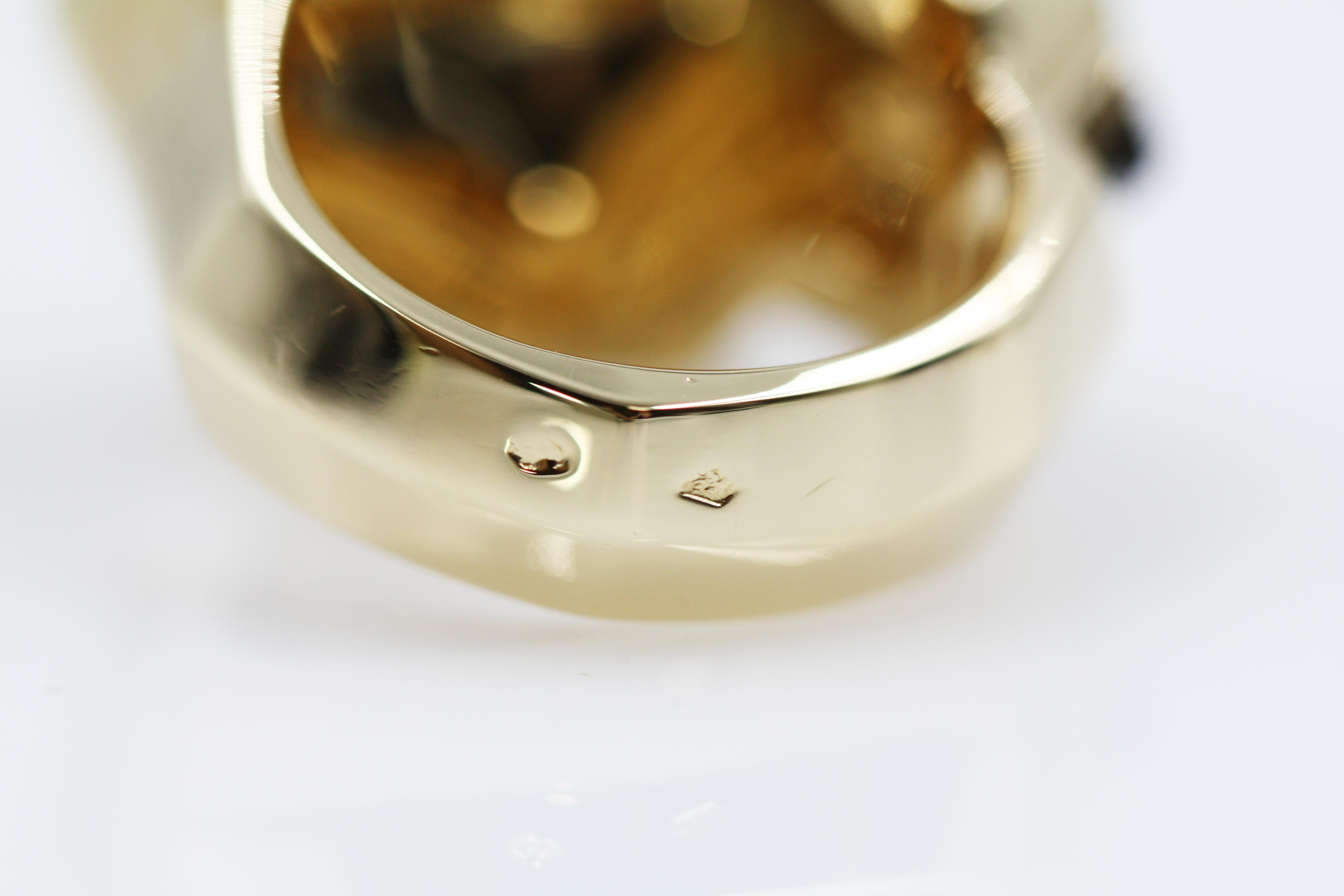 Cartier Panthère de Ring 18 Karat Yellow Gold, Lacquer, Tsavorite Garnet, Onyx For Sale 4