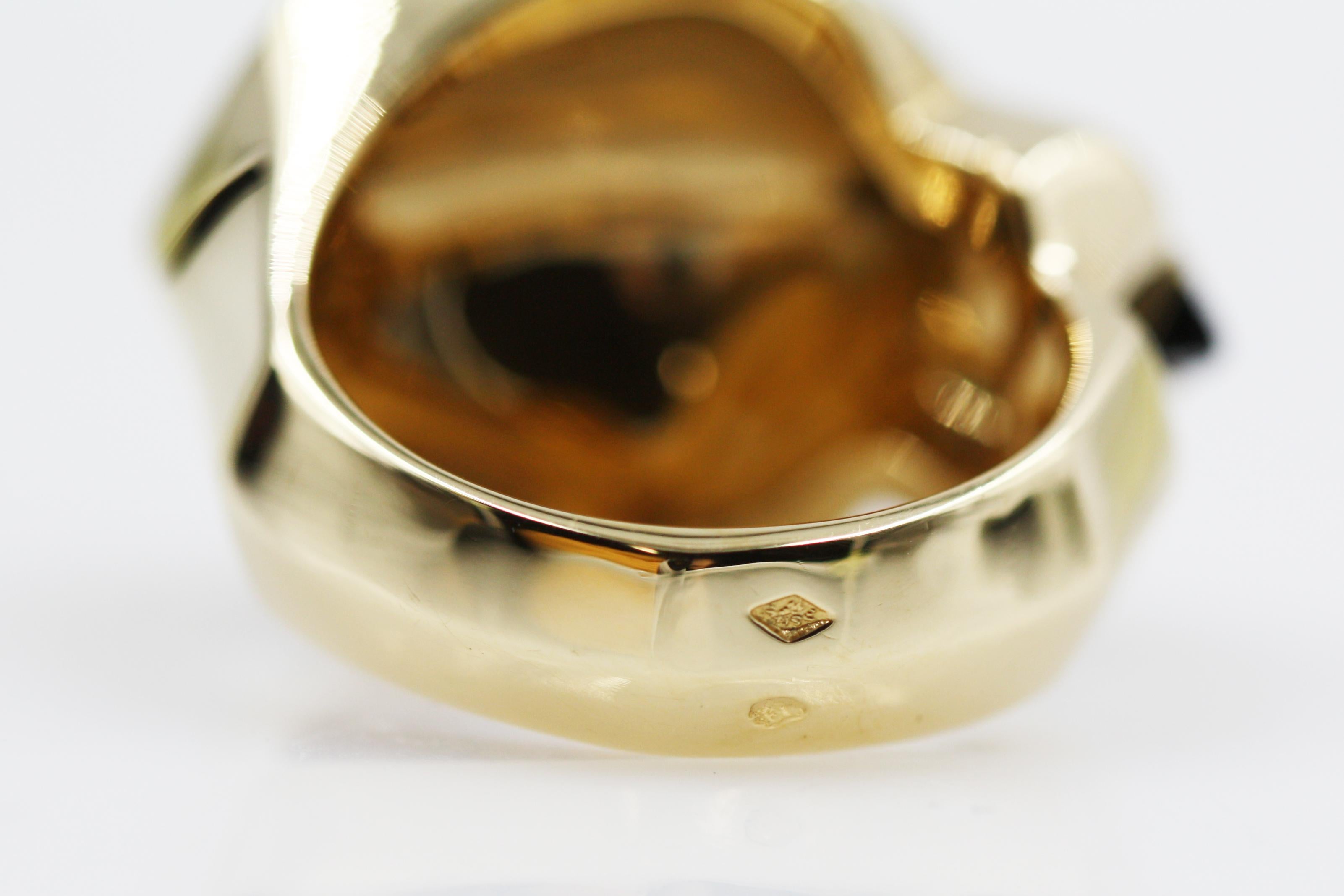Cartier Panthère de Ring 18 Karat Yellow Gold, Lacquer, Tsavorite Garnet, Onyx 6