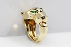 Cartier Panthère de Ring 18 Karat Yellow Gold, Lacquer, Tsavorite Garnet, Onyx